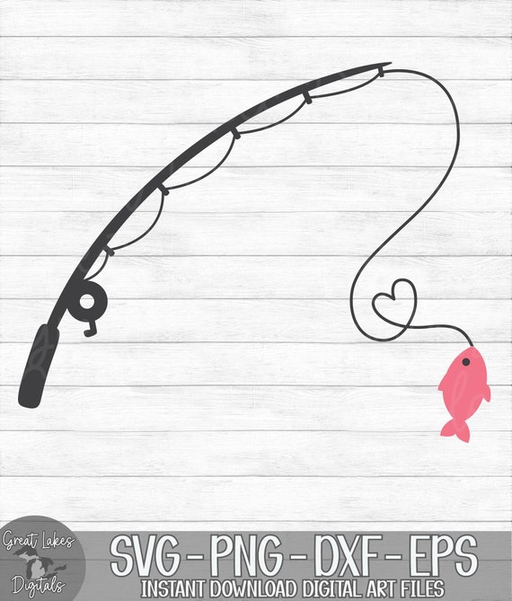 cute canva symbols fishing pole Fishing Pole - Instant Digital Download