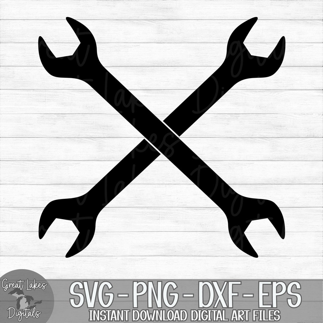 Crossed Wrenches Instant Digital Download Svg, Png, Dxf, and Eps Files