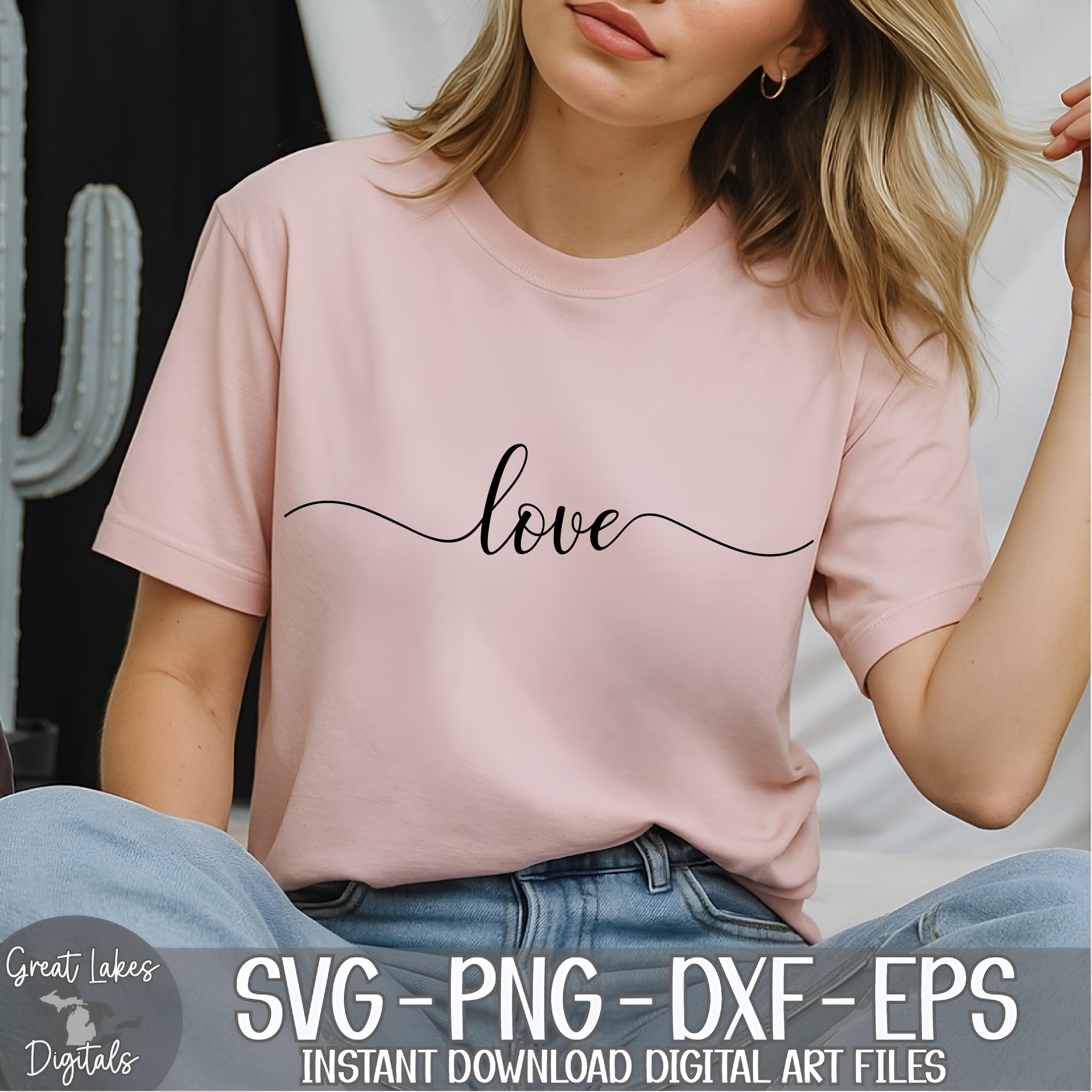 Cursive Script Love Svg Png Dxf Eps Digital Download, Valentine's Day ...