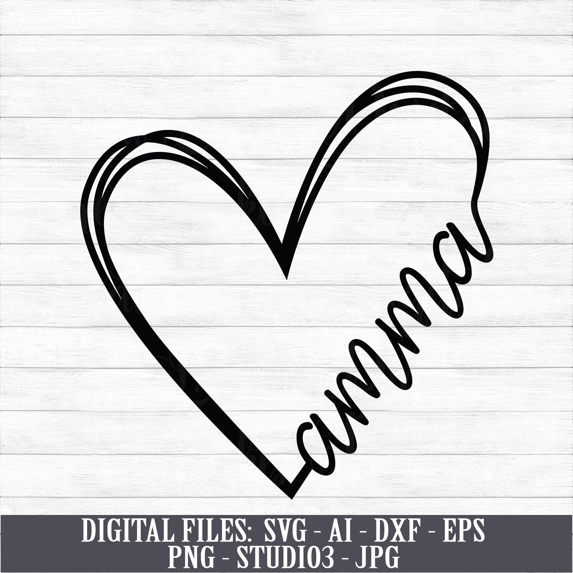 eps svg Heart dxf and jpg files included! ai studio3 Instant Digital ...