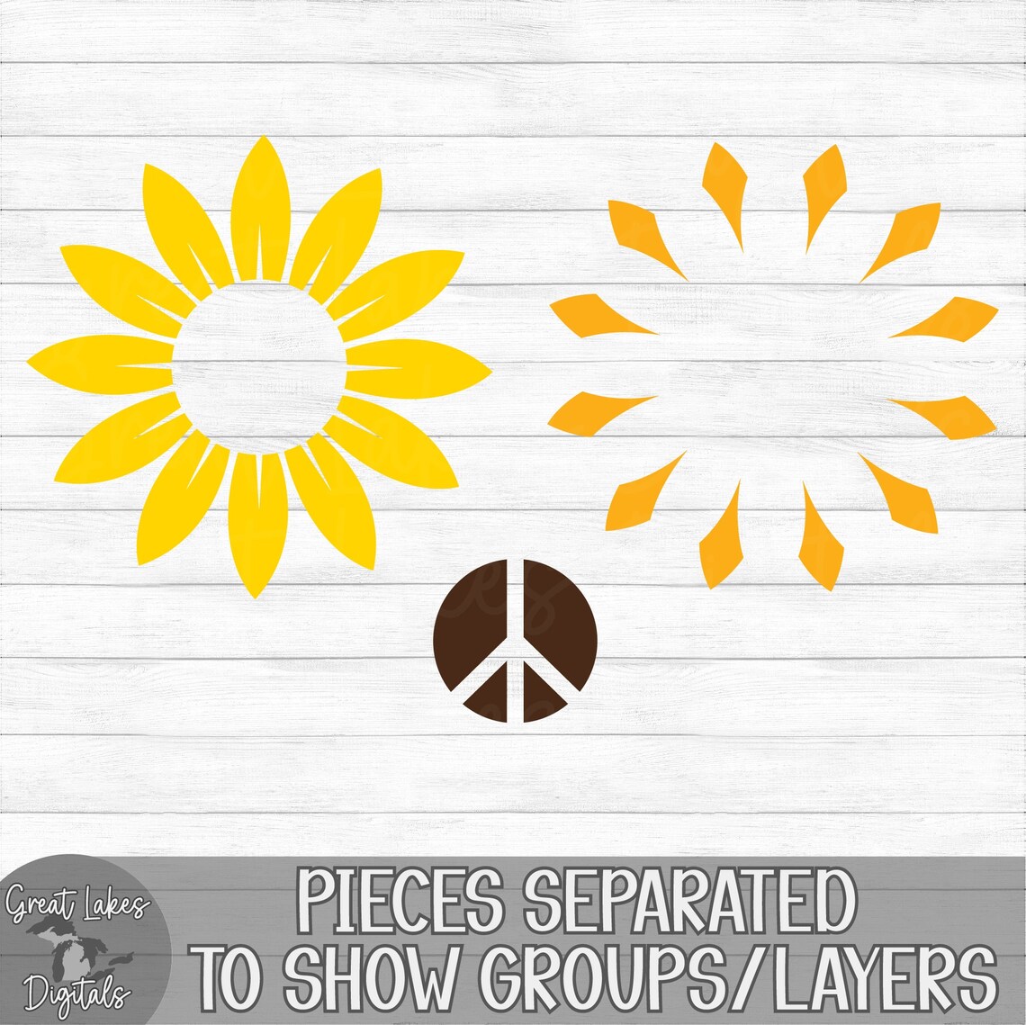 Sunflower Peace Sign Instant Digital Download Svg Png Etsy