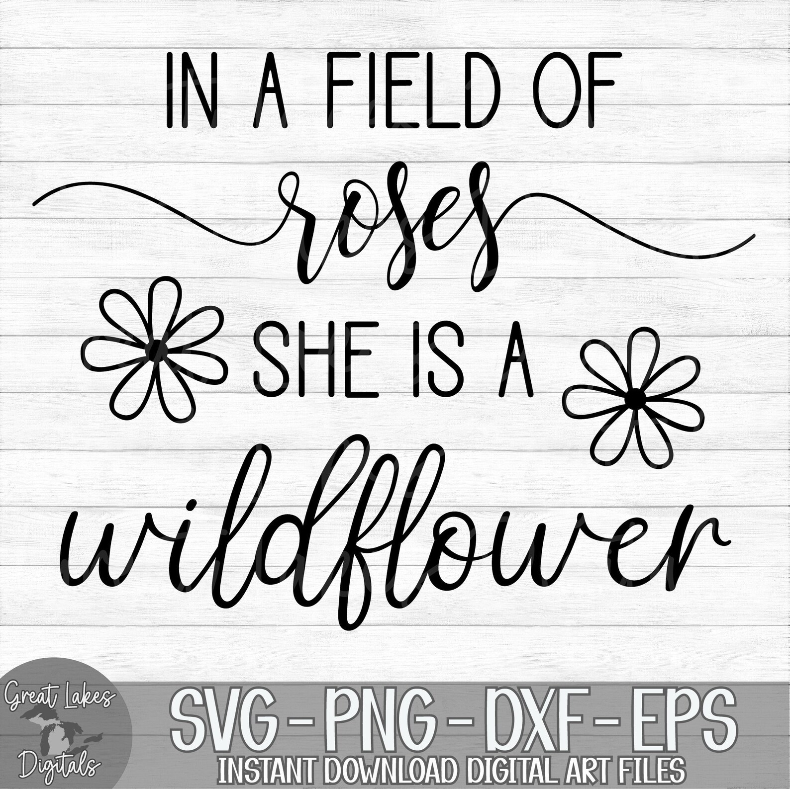 In a Field of Roses She is a Wildflower Instant Digital - Etsy