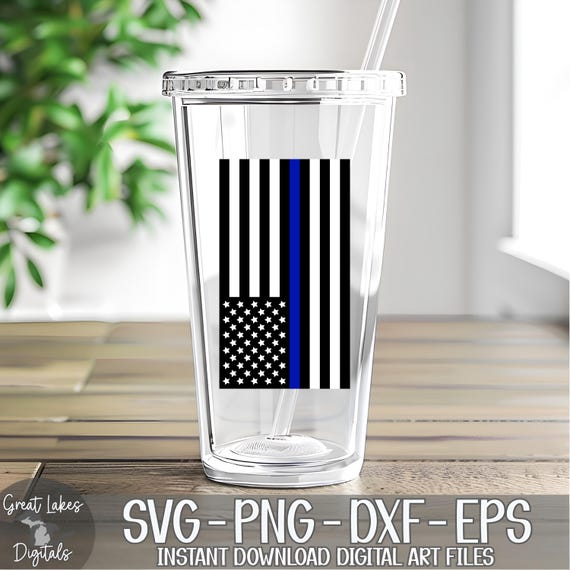 Rogue River Tactical Thin Blue Line Flag Shot Glass | Police Gift