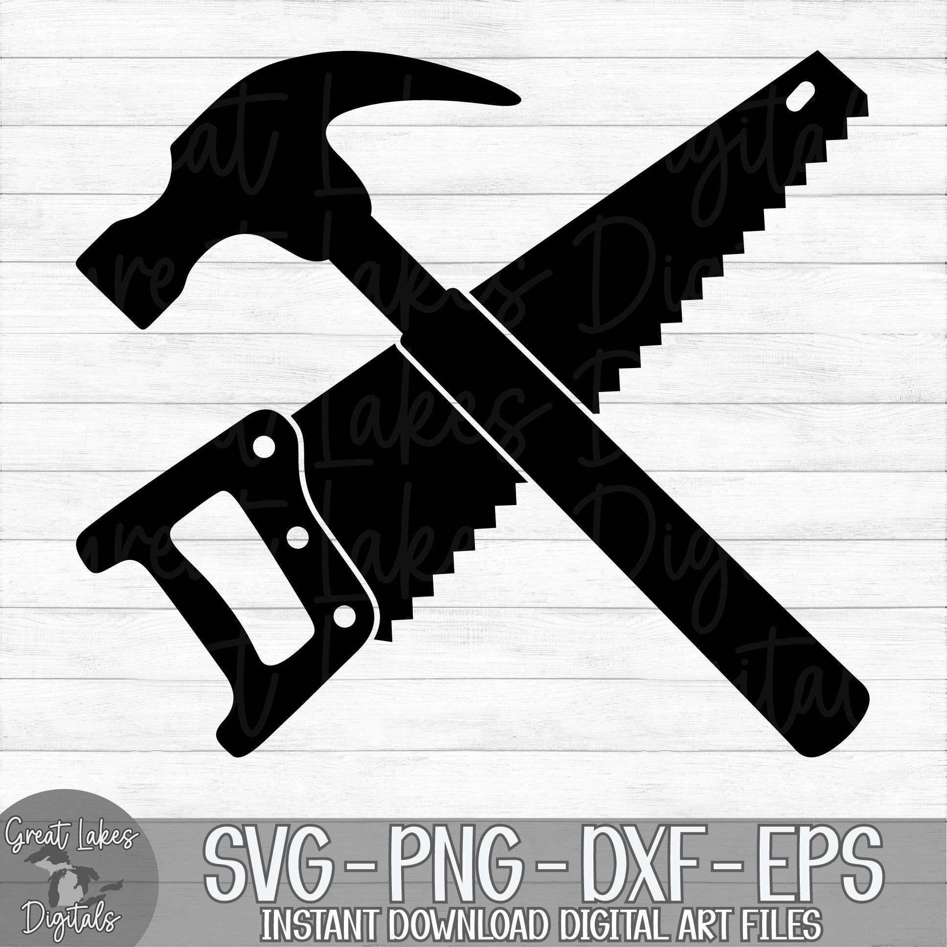Hammer and Saw Digital Svg Png Dxf and - Etsy Israel