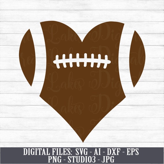 Football Heart Digital Download Instant Download Svg Ai Etsy