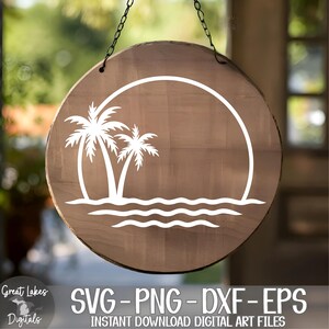 Palm Trees svg png dxf eps Digital Download - Tropical, Vacation, Ocean, Beach, Waves image 6
