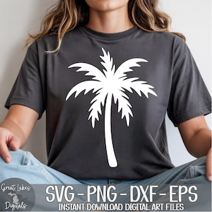 Palmera - Descarga digital instantánea - ¡Incluye archivos SVG, PNG, DXF y EPS! Tropical, Vacaciones, Océano, Playa
