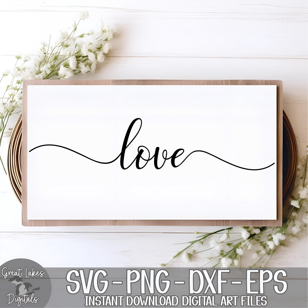 Cursive Script Love Svg Png Dxf Eps Digital Download, Valentine's Day ...