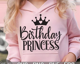 Birthday Princess, Crown svg png dxf eps Digital Download