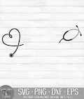 Nurse Stethoscope Heart - Nursing - Instant Digital Download - svg, png, dxf, and eps files included!