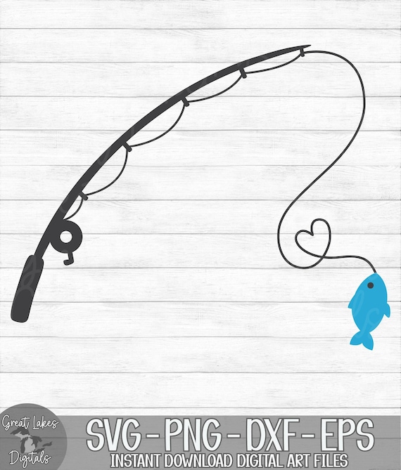 Fishing Pole Instant Digital Download Svg, Png, Dxf, and Eps