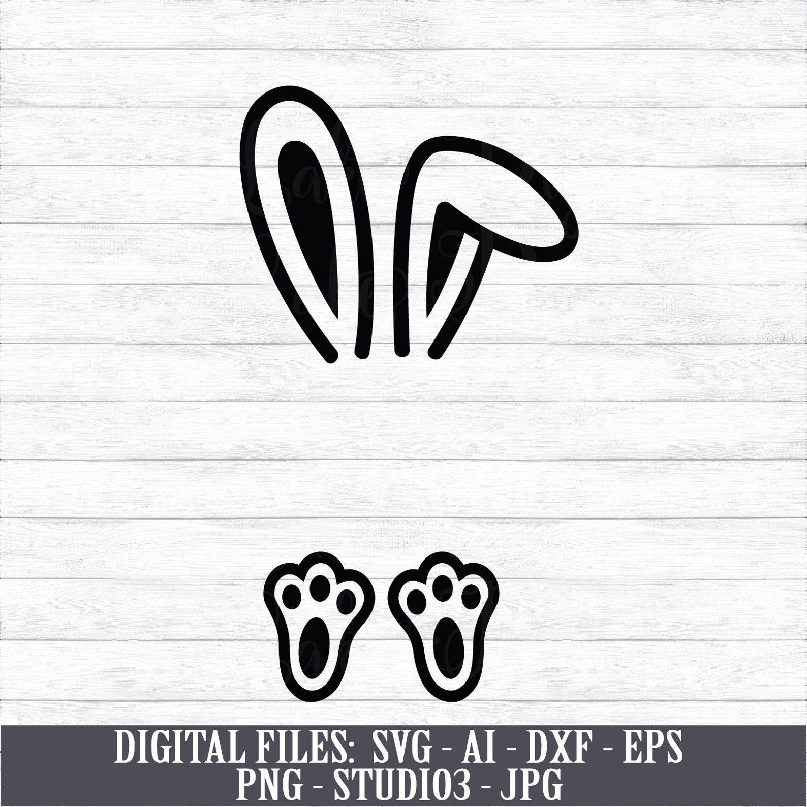 Bunny Feet & Ears Instant Digital Download svg ai dxf | Etsy Nederland