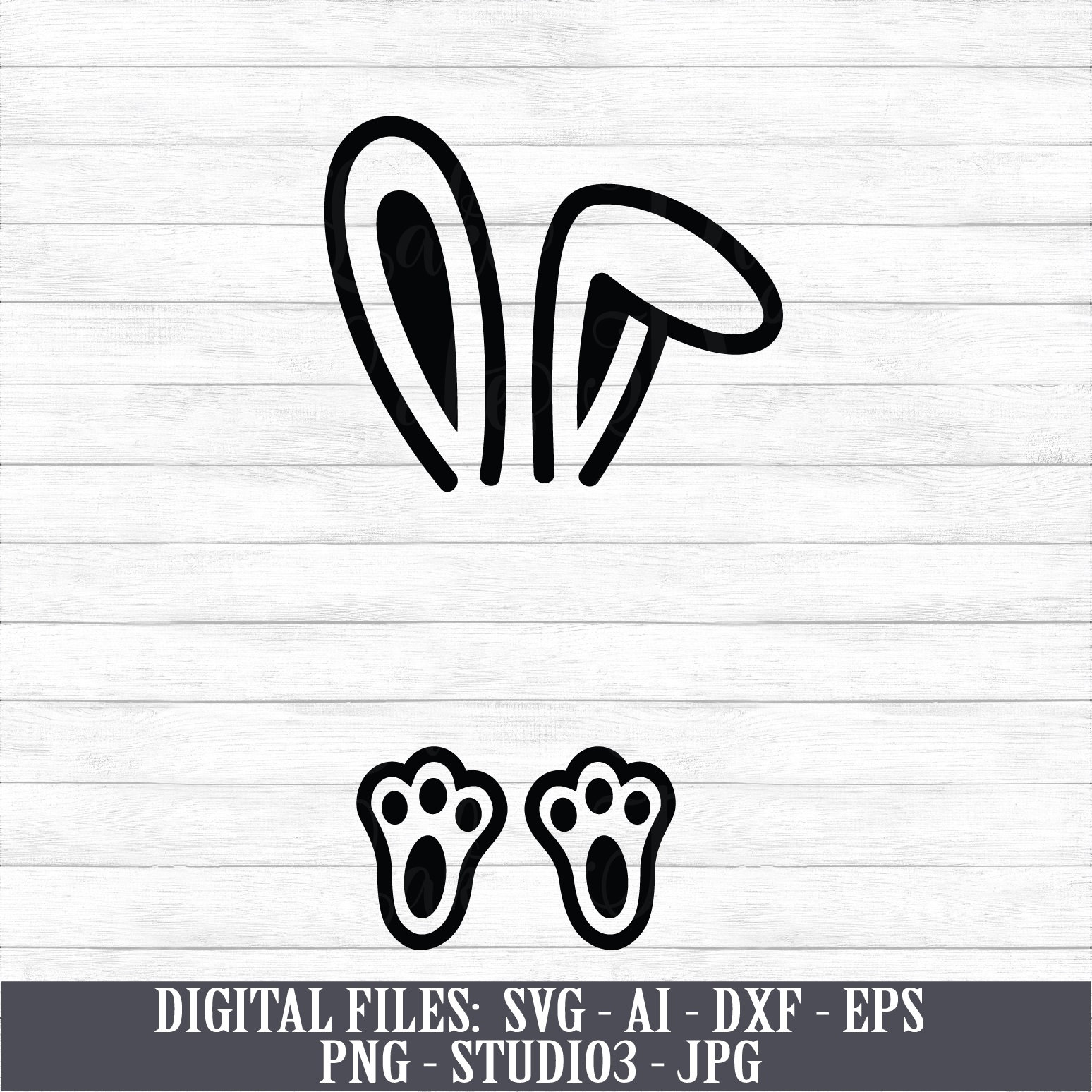 Bunny Feet & Ears Instant Digital Download svg ai dxf | Etsy