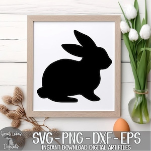 Easter Bunny, Rabbit - Instant Digital Download - svg, png, dxf, and eps files included! image 1