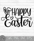 Happy Easter - Instant Digital Download - svg, png, dxf, and eps files included! Easter Bunny, Bunny Ears