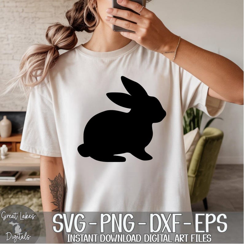Easter Bunny, Rabbit - Instant Digital Download - svg, png, dxf, and eps files included! image 8