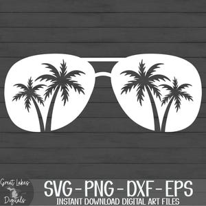 Palm Tree Sunglasses - Instant Digital Download - svg, png, dxf, and eps files included! Ocean, Tropical, Beach image 13