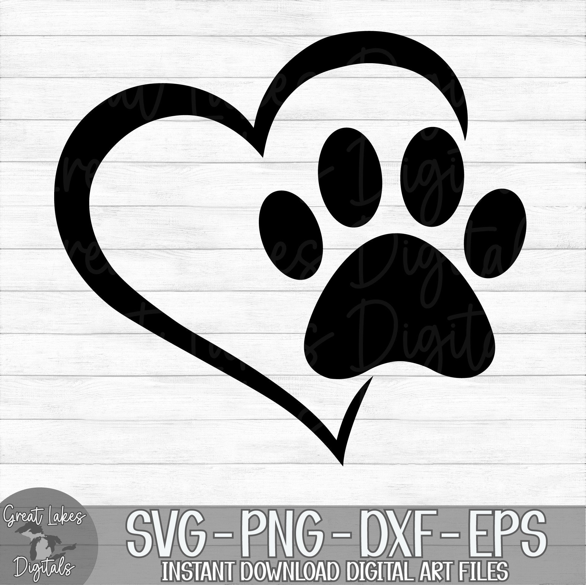 BW Cute Dog Paw Prints Animal  #35878 2 x Heart Stickers 7.5 cm 