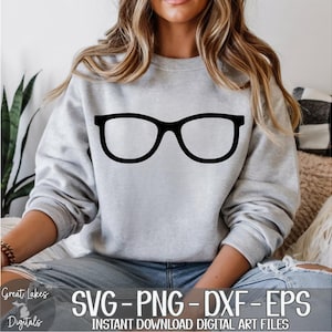 Gafas - Descarga digital instantánea - ¡Incluye archivos SVG, PNG, DXF y EPS! Monturas, gafas, estilo nerd, hipster