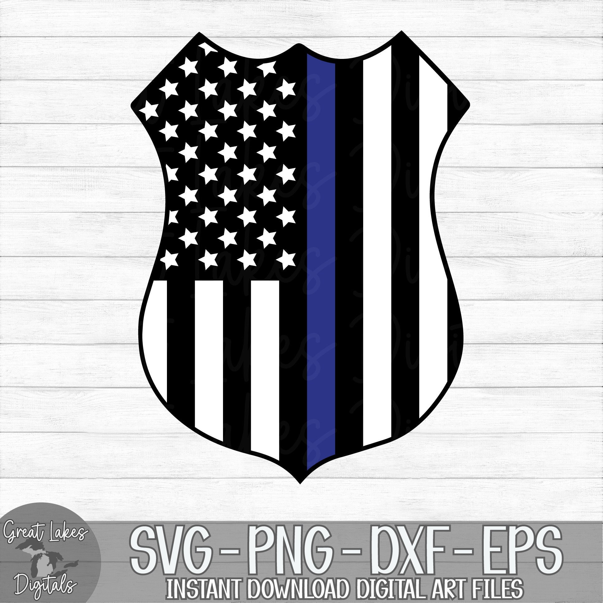 Police Badge American Flag, Thin Blue Line Instant Digital Download Svg,  Png, Dxf, and Eps Files Included - Etsy Israel
