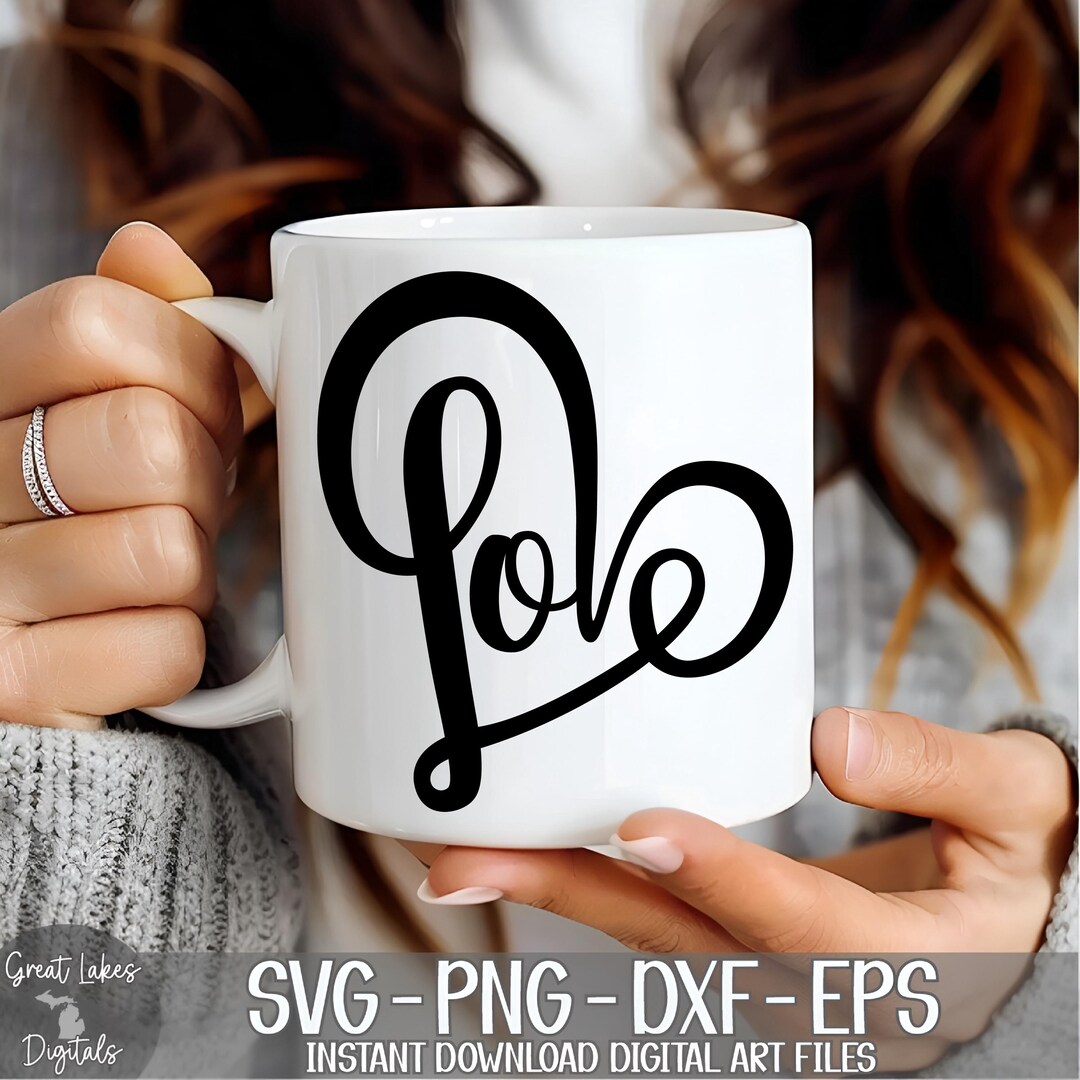 Love Heart Svg Png Dxf Eps Digital Download - Etsy