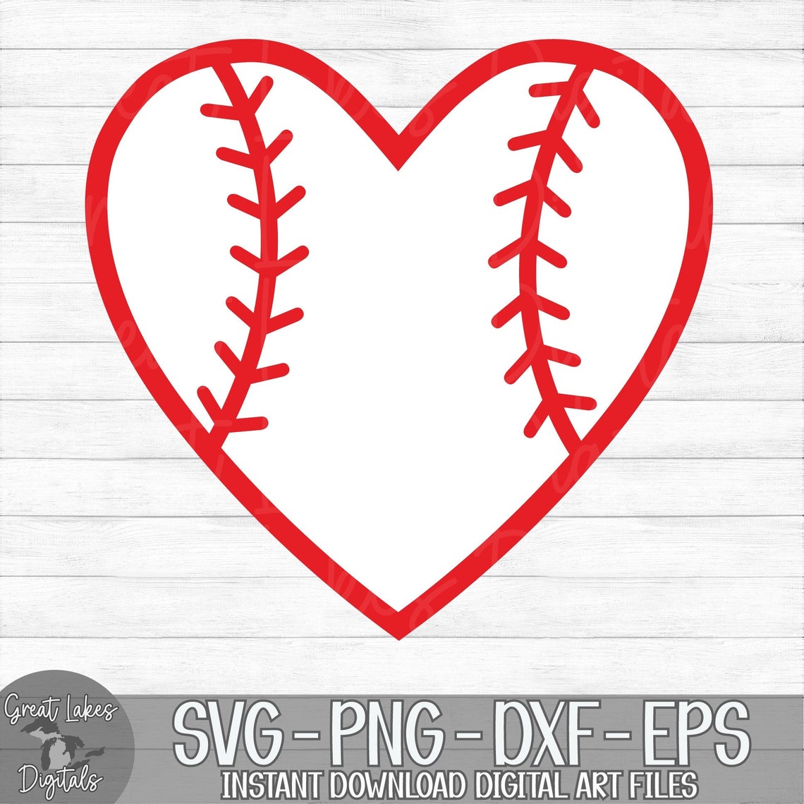 Baseball Heart Instant Digital Download Svg Png Dxf and - Etsy