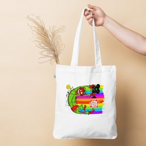 Devil dancer by Kieron Seamons Organic fashion tote bag.