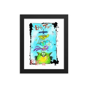 Tower Cat by Kieron Seamons Framed poster.