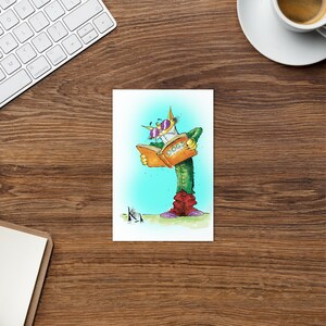 Carte de voeux astucieuse de chat par Kieron Seamons.
