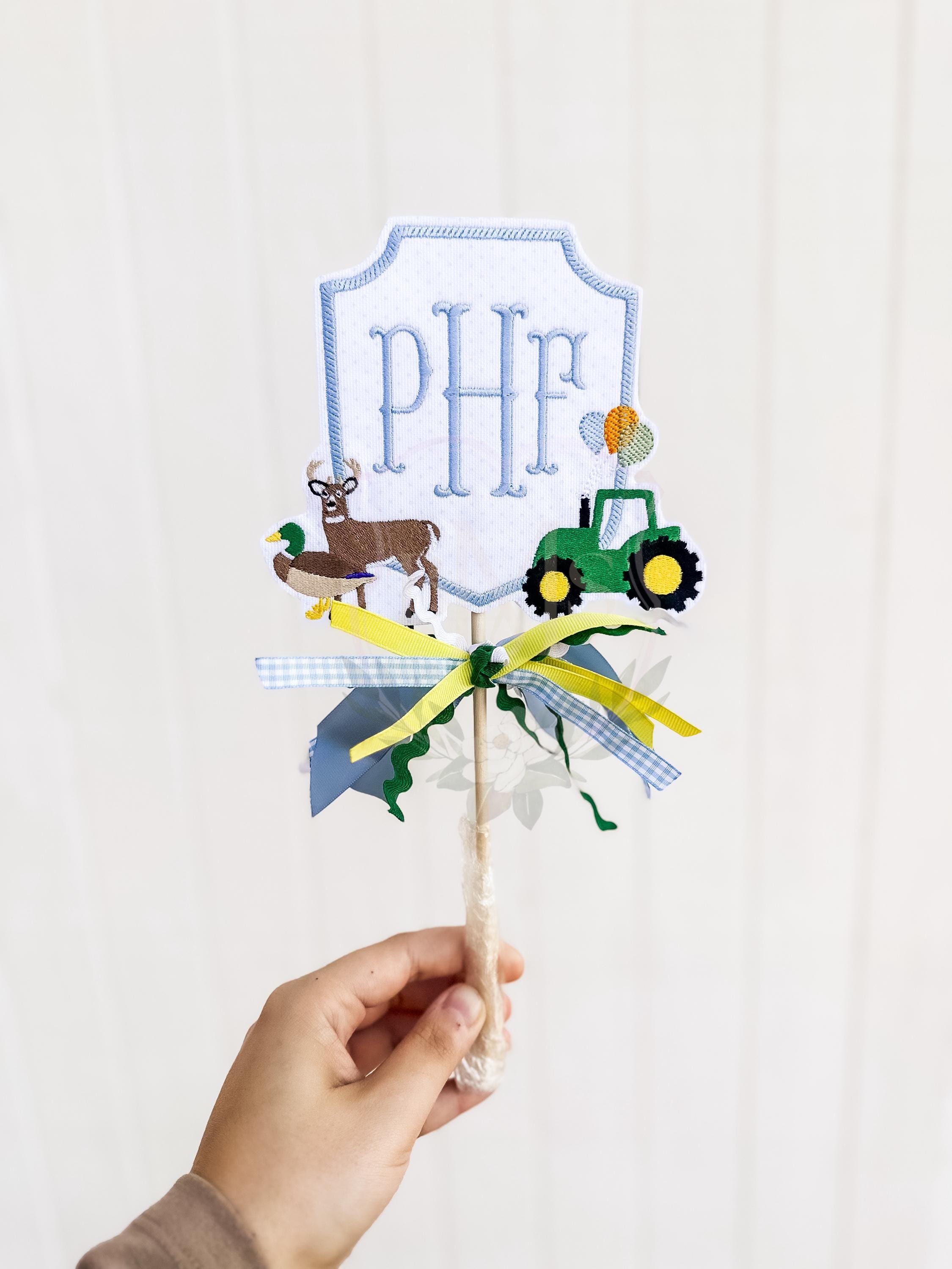 CUSTOM Made to Order Cake Topper | Embroidered Cake Topper - Etsy