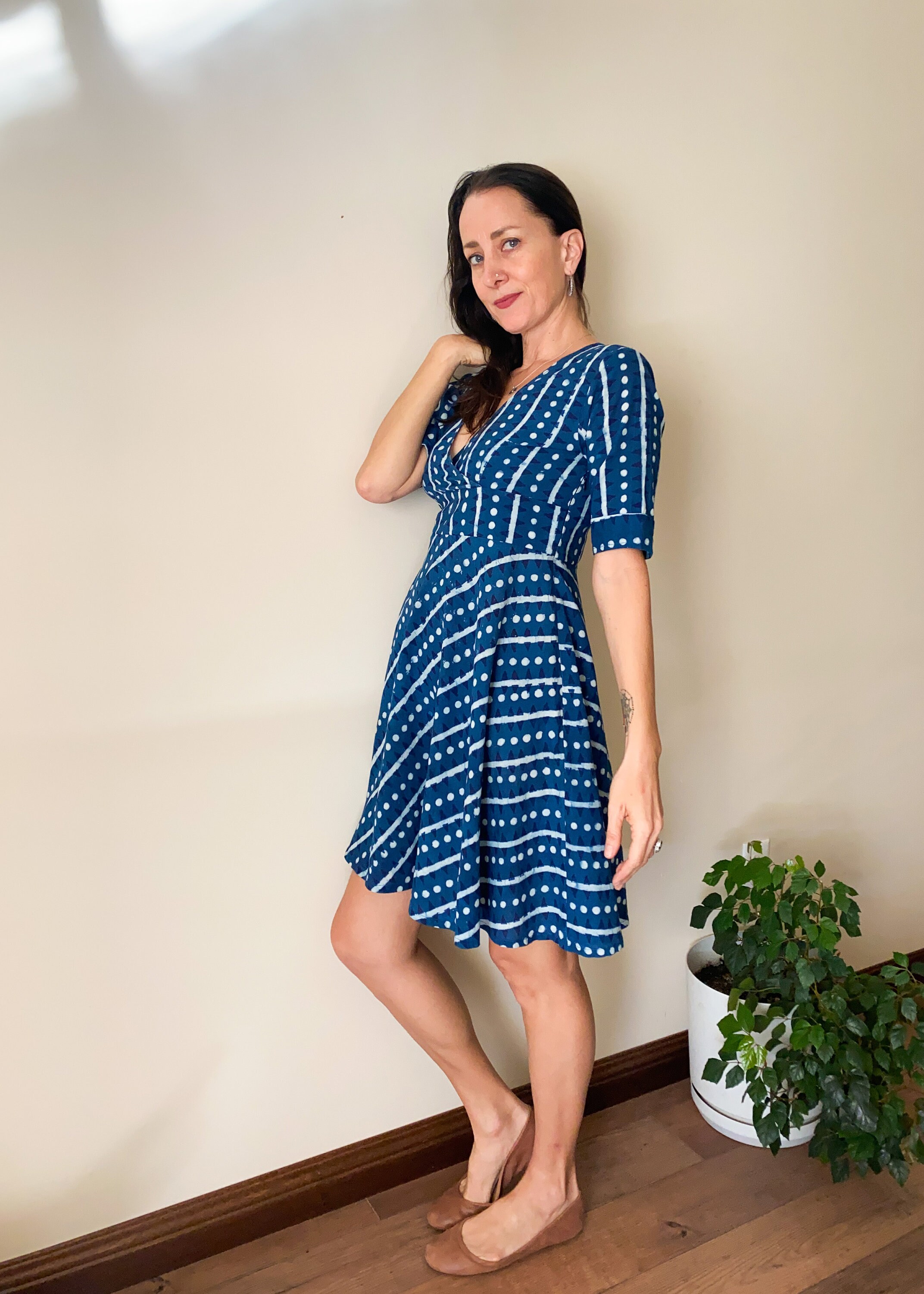 Women Cotton Indigo Floral Print Kurta