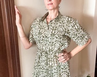 Baumwoll-Hemdkleid mit abnehmbarem Gürtel - M / L