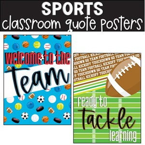 Sports Growth Mindset Classroom Posters, Classroom Decorations, Bulletin Board, Classroom Display, Easy Classroom Decor