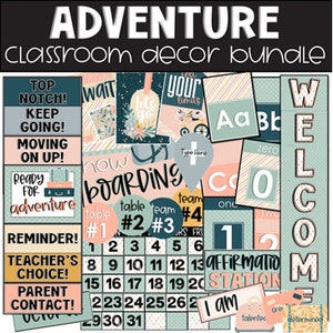 Adventure Classroom Decorations Bundle, Classroom Theme, Bulletin Board, Classroom Display, Easy Classroom Decor, Travel Theme