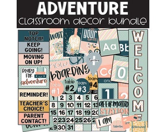 Adventure Classroom Decorations Bundle, Classroom Theme, Bulletin Board, Classroom Display, Easy Classroom Decor, Travel Theme