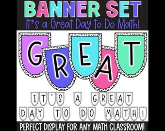 Es un gran día para hacer pancarta de matemáticas, pancarta de matemáticas, decoración de maestros, decoración del aula de matemáticas