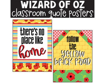 Wizard of Oz Growth Mindset Classroom Posters, Classroom Decorations, Bulletin Board, Classroom Display, Easy Classroom Decor