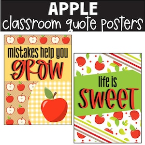 Apples Growth Mindset Classroom Posters, Classroom Decorations, Bulletin Board, Classroom Display, Easy Classroom Decor