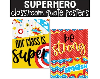 Superhero Growth Mindset Classroom Posters, Classroom Decorations, Bulletin Board, Classroom Display, Easy Classroom Decor
