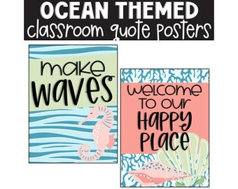 Ocean Growth Mindset Classroom Posters, Classroom Decorations, Bulletin Board, Classroom Display, Easy Classroom Decor