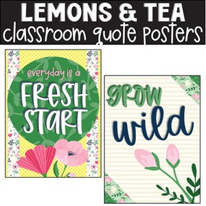 Lemons Growth Mindset Classroom Posters, Classroom Decorations, Bulletin Board, Classroom Display, Easy Classroom Decor