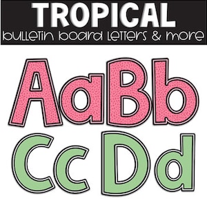 Tropical Classroom Decor, A-Z Bulletin Board Letters, Punctuation, and Numbers, Easy Classroom Decor, Classroom Printables, Flamingo