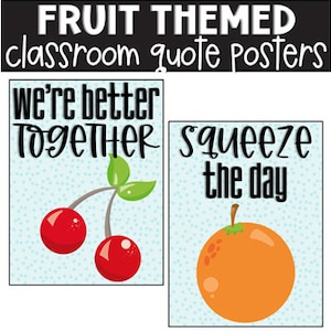 Fruit Growth Mindset Classroom Posters, Classroom Decorations, Bulletin Board, Classroom Display, Easy Classroom Decor