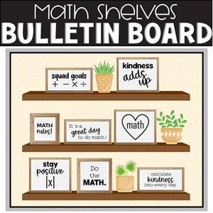 Math Shelves Bulletin Board and Door Kit, Math Classroom, Math Teacher, Classroom Decor
