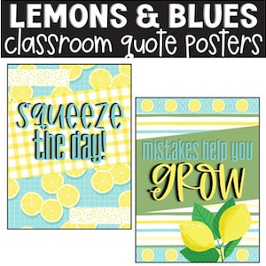 Lemons Growth Mindset Classroom Posters, Classroom Decorations, Bulletin Board, Classroom Display, Easy Classroom Decor