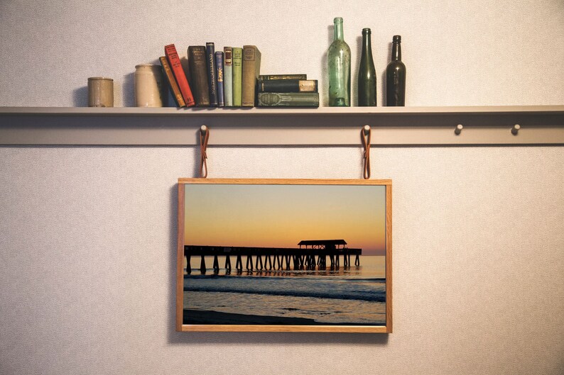 IMPRESIÓN DIGITAL, foto de Tybee Island Georgia Pier al atardecer, hermoso, colorido, costero, océano, isla, muelle, playa, agua imagen 6