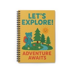 Spirala z notesem Adventure Awaits – idealna dla studentów, podróżników i miłośników przyrody, świetna do prowadzenia dziennika, na powrót do szkoły, na kemping