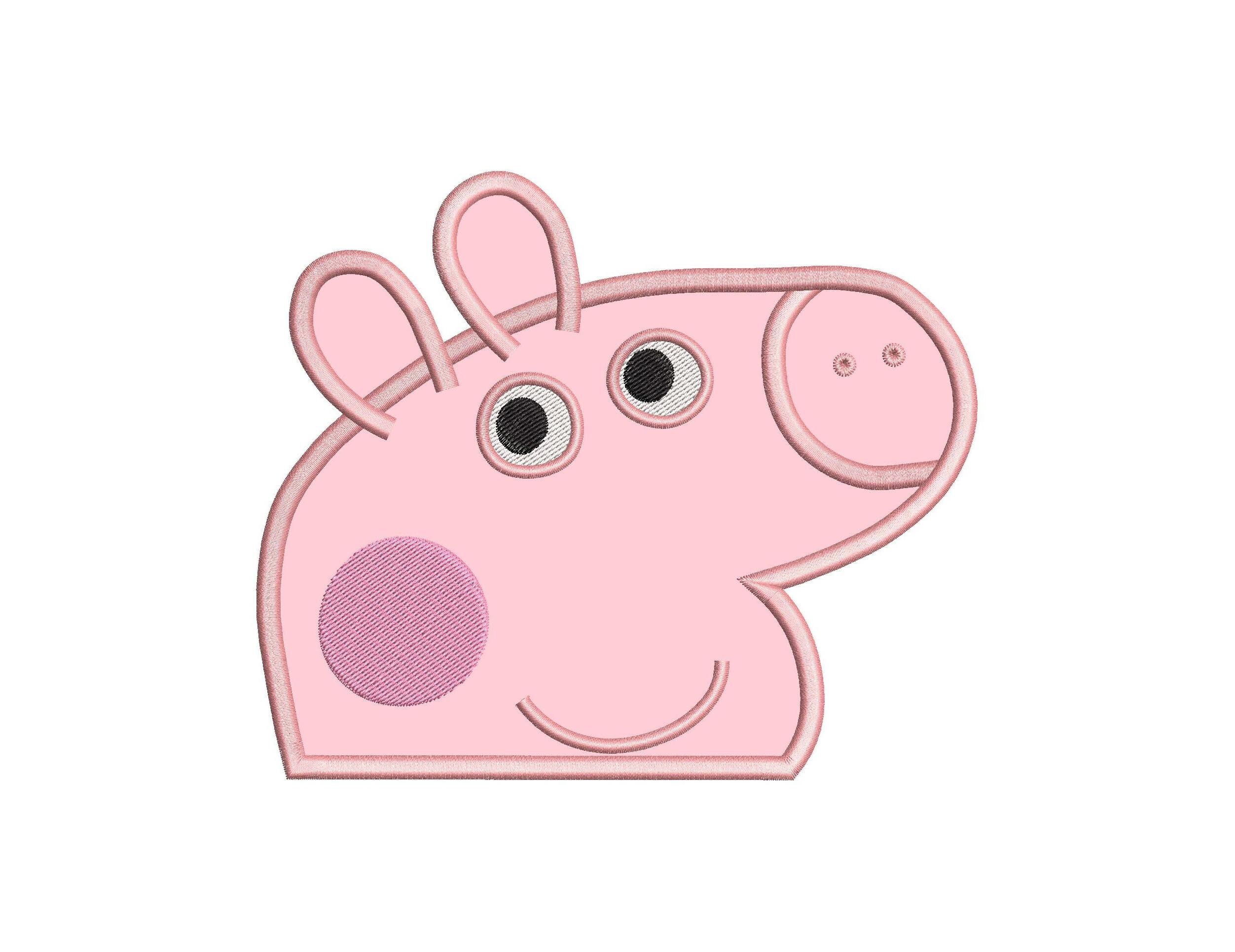 Peppa Pig Head Applique Embroidery Design - Etsy