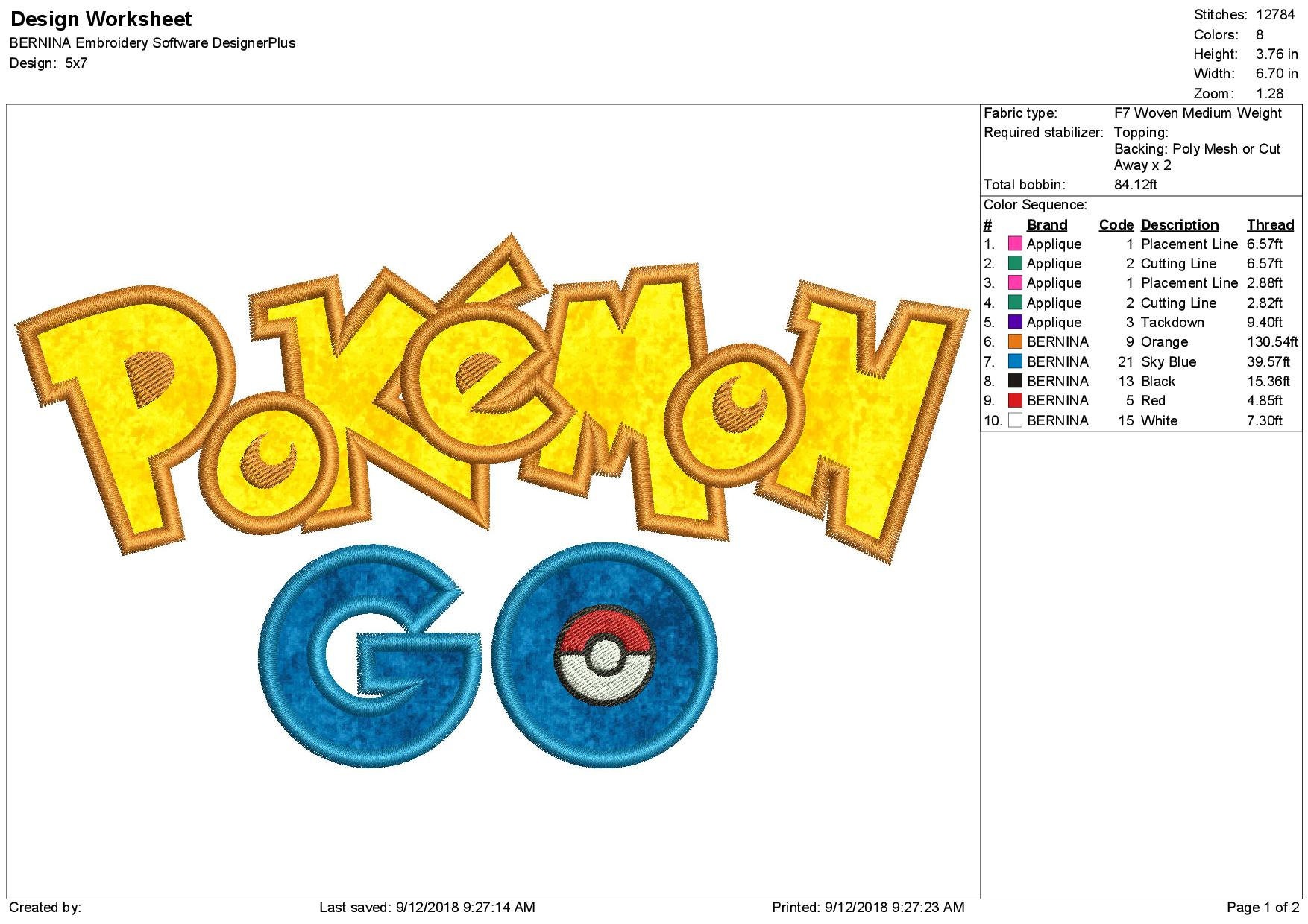 Pokemon Go Logo Applique Design Etsy Canada