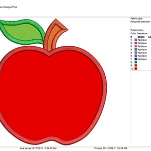 Apple Applique Design - Etsy